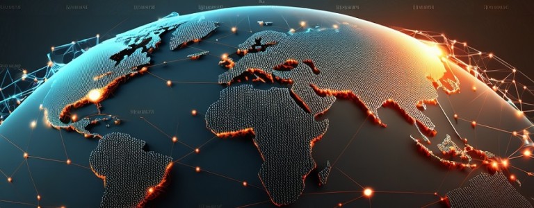 Mapa mundial con luces